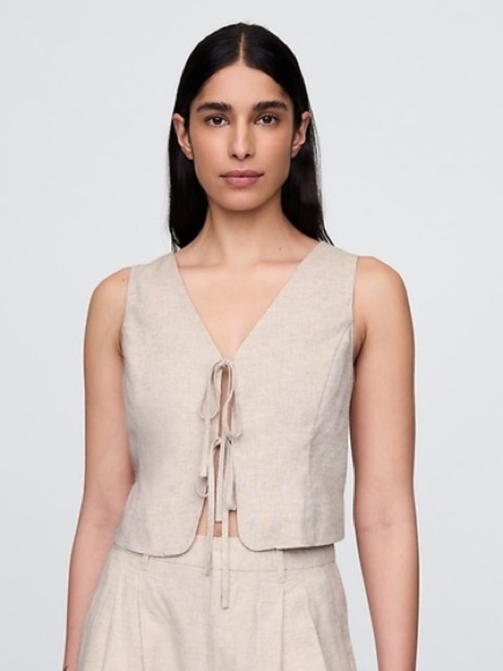 GAP Linen Tie-Front Vest